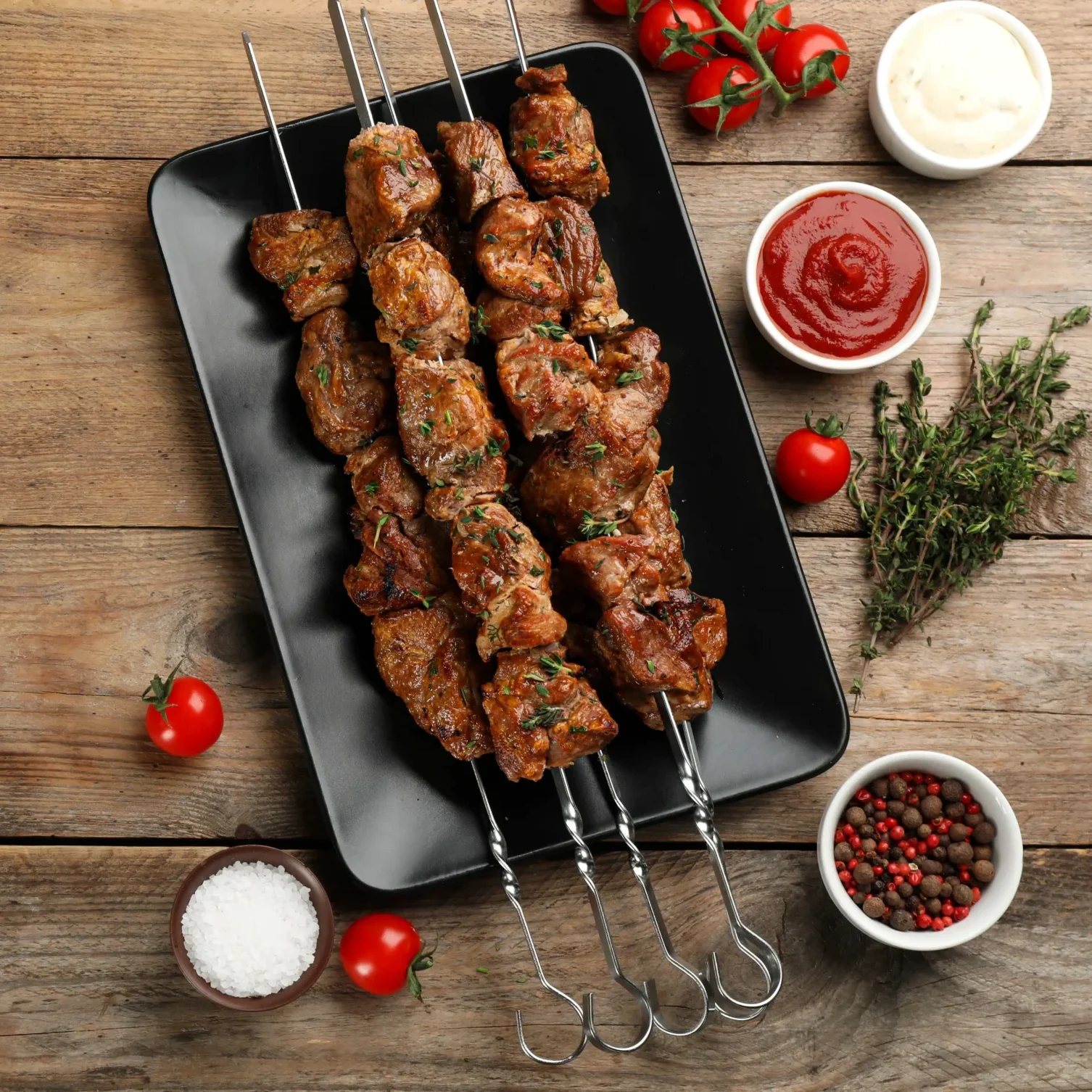 Oven-Grilled Herby Lamb Skewers